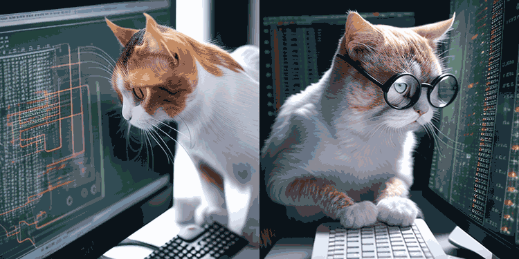 Cat examining data sets
