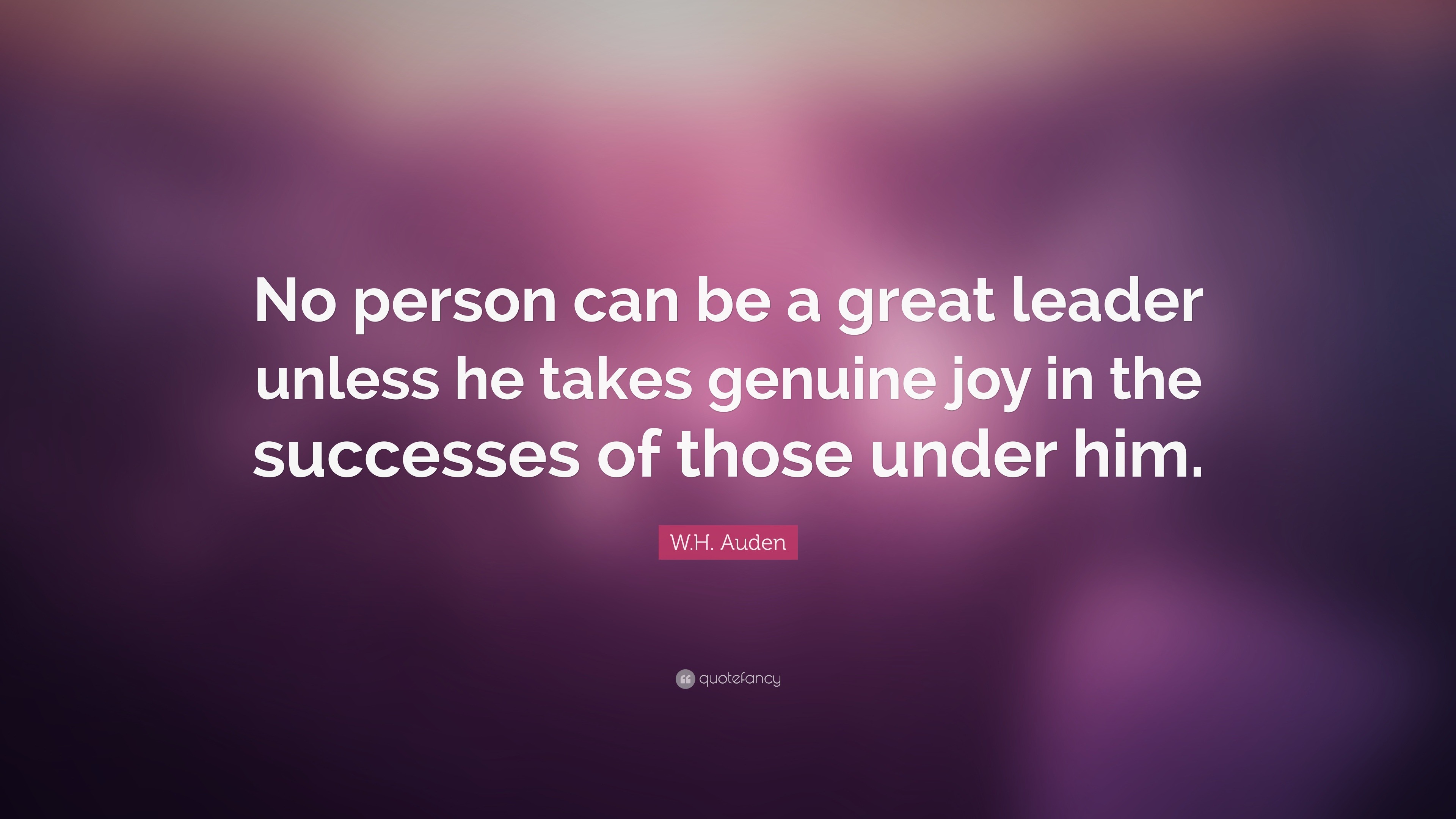 Great leader takes care of people under him